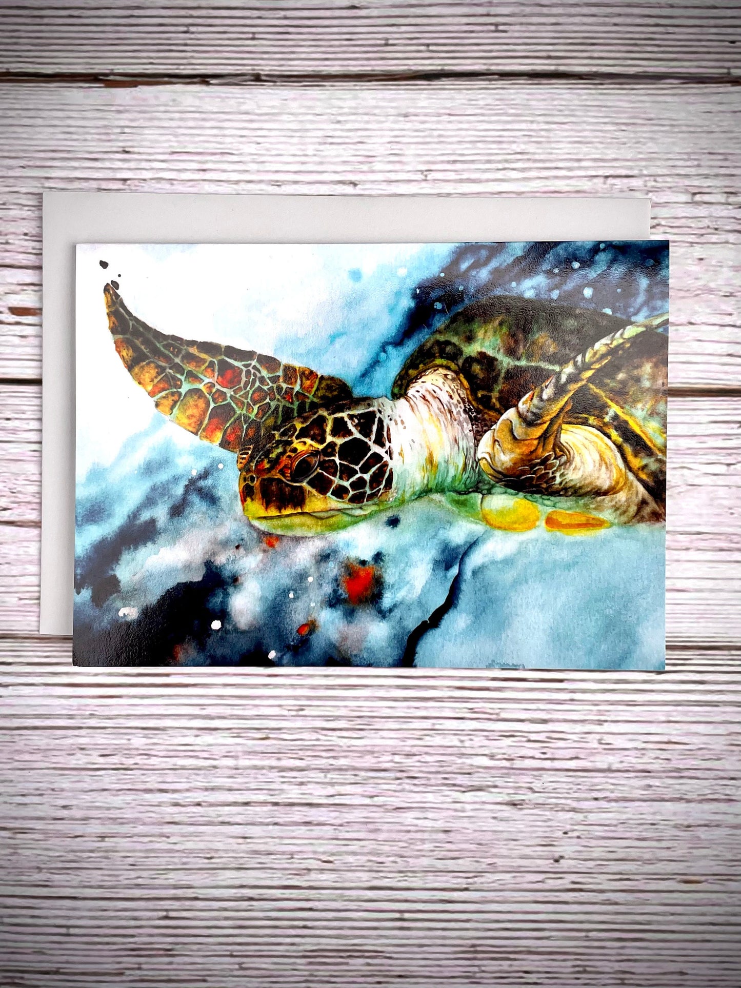 Sea Turtle A6 Large Blank Note Cards - Multiple Quantities